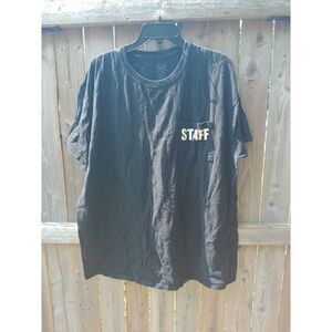 men's STAFF t-shirt tee XL black front pocket
